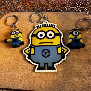 Minions Keychains Lot of 3 Despicable‎ Me Movie Collectible Kid's Keyrings